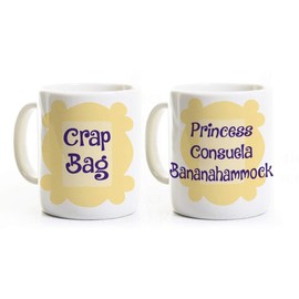 Friends Couples Coffee Mugs (2 Cups) - His and Her - Crap Bag and Princess Consuela Bananahammock