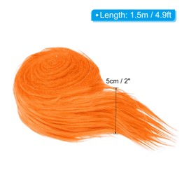 PATIKIL 4.9ft x 2 in Faux Fur Fabric Roll, Plush Precut Strips for DIY Craft Christmas Decoration Cosplay Costume, Orange