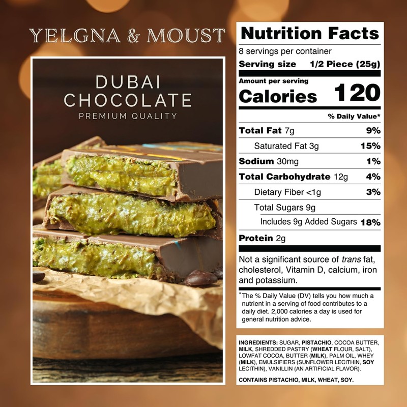 Dubai Chocolate Bar Pistachio I Viral Chocolate Bar with Pistachio