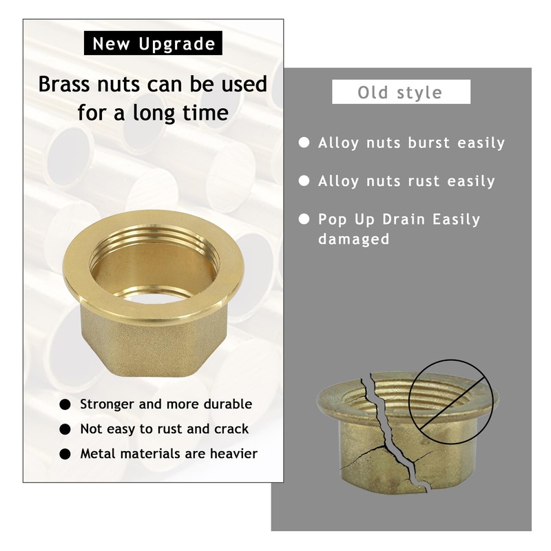Rackickyer Bathroom Sink Drain, 2 Pack Gold Drain Stopper with