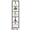 Hzuaneri Corner Shelf with LED Light, 6-Tier Corner Bookshelf, Tall