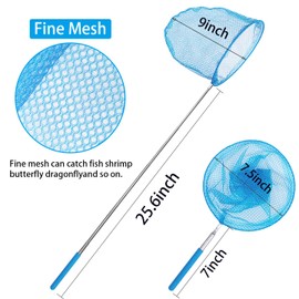 6 Pack Telescopic Butterfly Nets, Insect Catching Nets, Fishing Net, Nature Exploration Toys for Kids Outdoor Playing