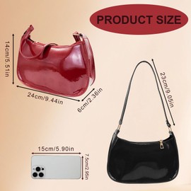 Energather Small Shoulder Bag, PU Leather Crescent Bag for Women and Girls, Women's Shoulder Handbags Small Bag (red)