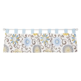 Trend Lab Waverly Baby Pom Pom Spa Window Valance, Blue/Cream/Green/Gray