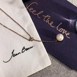 Jean Beau Dangling Single Pearl Pendant Link Chain Necklace Long Drop Gold Dainty Cubic Zirconia Y Necklace Fine Jewelry for Women