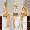 3-Pcs Thinker Statues Resin Sculptures, Modern Abstract Home Decor Ornaments,