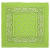 Lime Green Paisley Bandanas - Dozen Packed 22x22