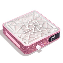 CHRISTINE SHELLY CHRISTINE SHELLY Nail Dust Collector, Cordless Dust Collector Nail Tech, Powerful Vacuum Fan Vent Dust Collector Extractor Dust Suction Machine for Acrylic Nails Polishing, Nail Salon, Pink Diamond