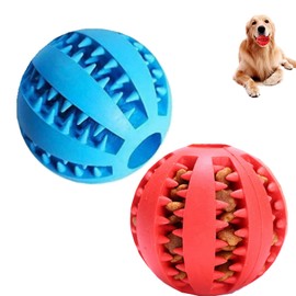 TUMYES Pelota de Juguete para Perros, Juguete para Limpiar los Dientes, Pelota Perro Indestructible, Juguetes Interactivos para Perros, Goma No Tóxica Pelota Duradera (7CM 2PCS)