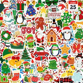 302PCS Christmas Stickers, Vinyl Waterproof Decorating Holiday Stickers for Water Bottles, Laptop, Gifts, Wrapping, Parties, Stockings Stuffers Party Favors