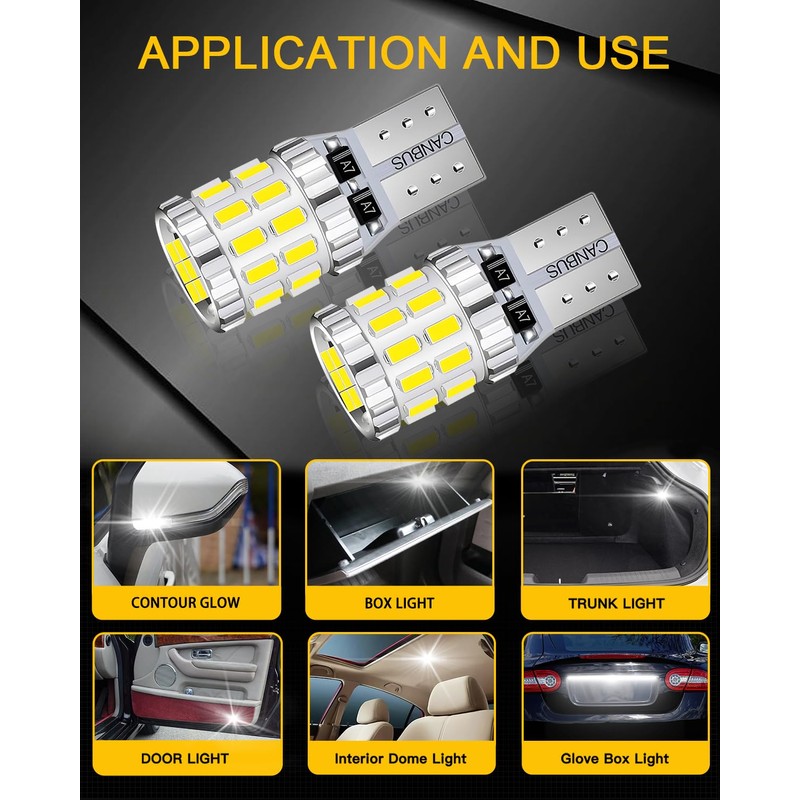 194 168 2825 T10 W5W Light Bulb,Super Bright T10 LED