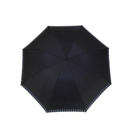 High Quality Koshu Woven Men's Folding Umbrella, "Tie" (Surface), Plain x (Back) Stripe, Navy Blue, A Long-established Umbrella Manufacturer of Koshu Weave with a history of over 140 years since the