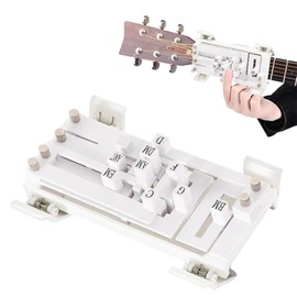 Guitar Aid Chords buddy Trainer, Guitar Chord Presser,Assisted para Tool,Guitar Learning Parts with Guitar Chart Presser,Guitar helper Teaching Practice Tool for Beginner (White)