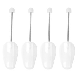 Enwye 4 Pcs Plastic Shoe Trees for Men,Adjustable Spiral Spring Shaper Holder,White Stretchers Mens Shoe Expander Men