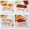 YumiPLUS Pink Ceramic Butter Dish with Bamboo Lid and Knife,