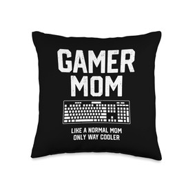 Smarty Pants Designs Mom, Funny pc Gamer Mother's Day Gift Throw Pillow, 16x16, Multicolor