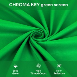 Heysliy Green Screen Backdrop, 1.5x2M/5 x 6.5ft Chromakey Greenscreen Background Photography, Portable Collapsible Photo Backdrop for Photo Studio,Streaming, Gaming, YouTube Videos