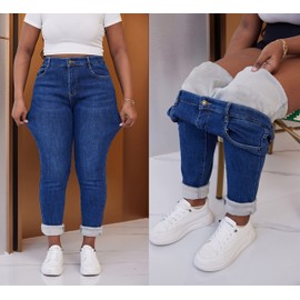 zsangbee Women's Plus Size Fleece Lined Winter Thermal Skinny Jeans Denim Pants Cloth