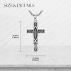 ROMANTICWORK Cross Necklace for Men 925 Sterling Silver Christian Fish