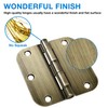 6 Pack Antique Brass Door Hinges 3.5 Inch Black Interior