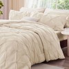 BEDELITE Beige Queen Comforter Set - 3 Pieces Boho Pintuck