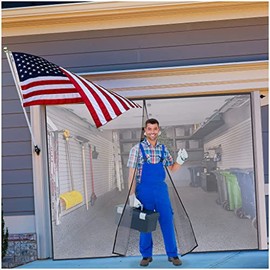 Magnetic Garage Door Screens for 1 car Garage - 8x7 FT and Other Sizes - Easy DIY Installation Screen Door for Garage by Alien System