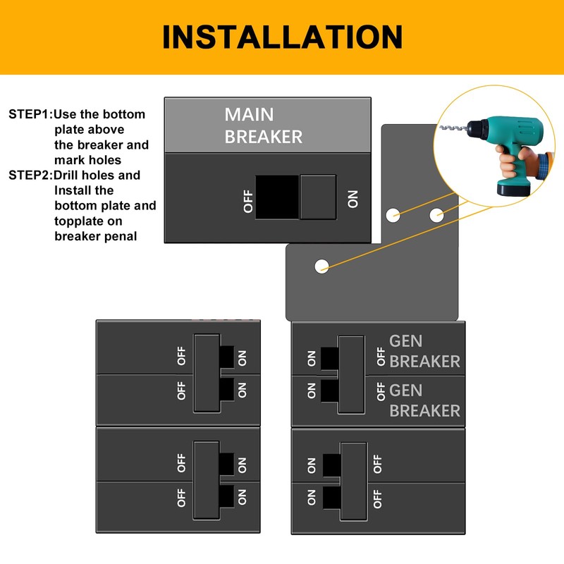 QYZZRS Generator Interlock Kit Compatible with Square D QO or