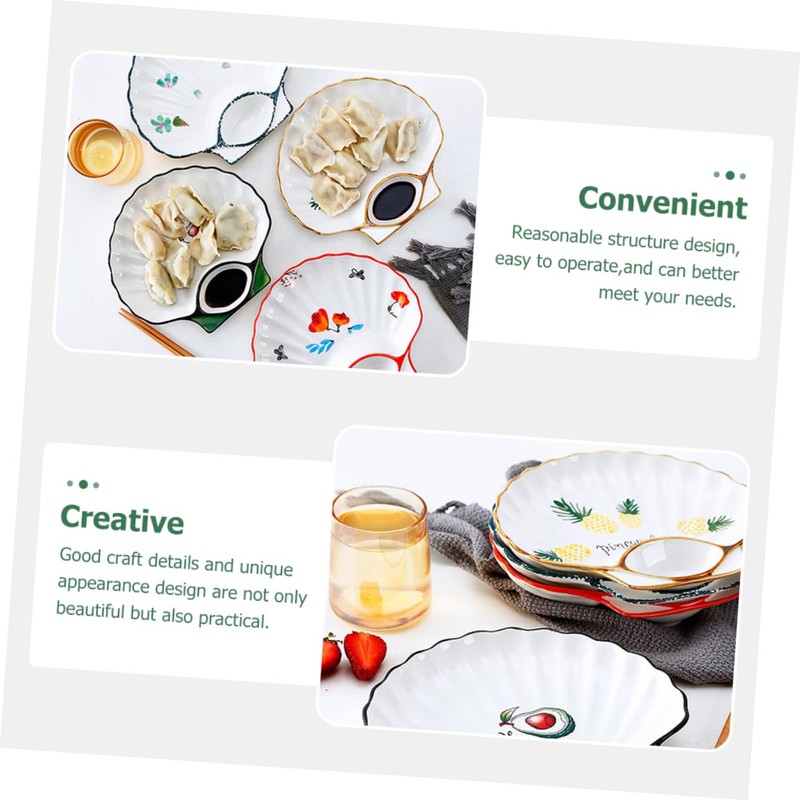 COLLBATH 1pc Dumpling Seasoning Dish Ceramics Snack Saucer Sauce Plate