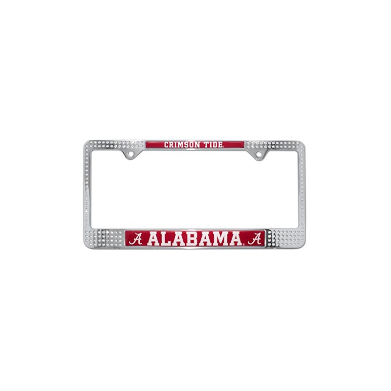 Elektroplate Alabama Crimson Tide Crystal Metal License Plate Frame