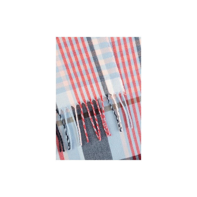 camel active Women's Fine Woven Scarf with Checked Pattern, navy