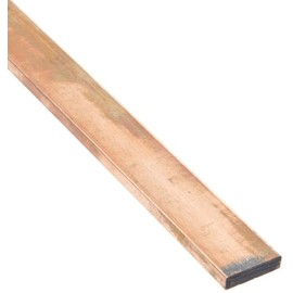 110 Copper Rectangular Bar, Unpolished (Mill) Finish, H04 Temper, ASTM B187, 3/16" Thickness, 3/4" Width, 48" Length