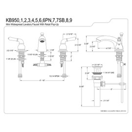 Kingston Brass KB957SB Mini-Widespread Bathroom Faucet, Brushed Brass