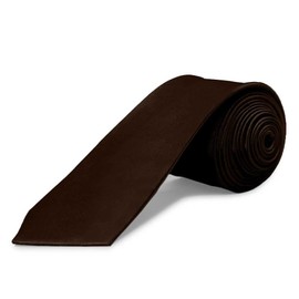 OcioDual Men Ties, Classic Men's Solid Satin Neck Tie, Premium Pure Color Necktie Brown, Formal Neckties for Men Business Wedding Party Work Tie