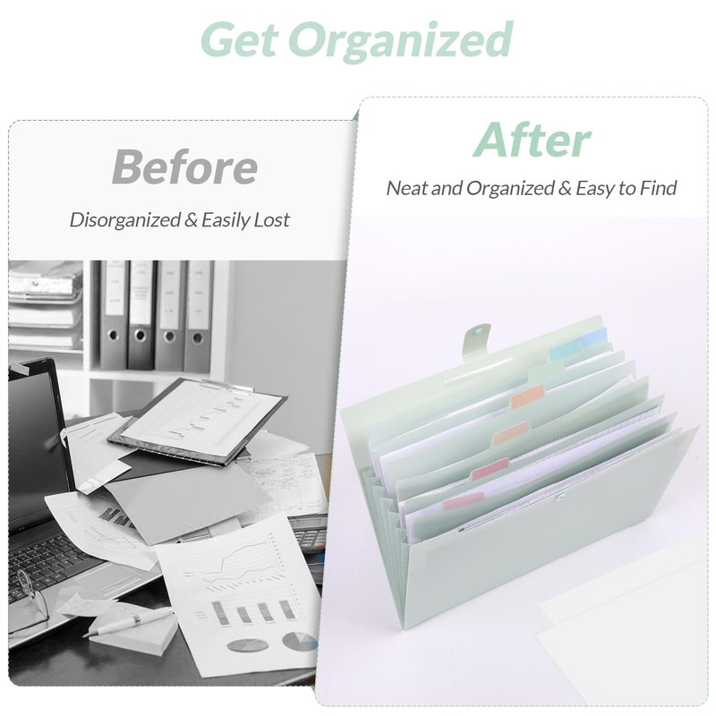 SKYDUE Expanding File Folder, Accordion File Organizer with 8 Pocket