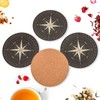 Coasters for Drinks Set of 4 Compass Rose Black Absorbent