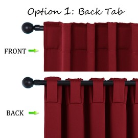NICETOWN Blackout Curtains 45 Inches 2 Panels for Christmas Decor - Room Darkening Thermal Curtains Rod Pocket/Back Tab Window Covering Drapes for Living Room/Bedroom/Kitchen, 42 Width, Burgundy Red
