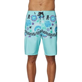 O'NEILL Mens Hyperfreak Heist Print Swim, Turq 2, 30
