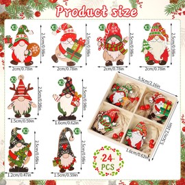 Christmas Decorations, 24Pcs Xmas Tree Pendant Colored Faceless Doll Cute Charms Holiday Hanging Ornament Couple Styles Christmas Gnome Wooden Crafts Party Decoration Children Gift Xmas Gifts