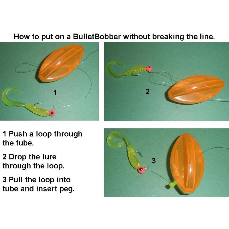Steer It Fishing 2" clear Bullet Bobbers Steerable mini Side