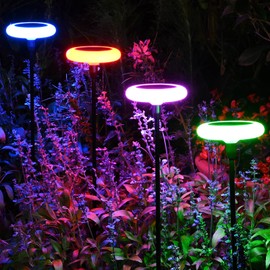 ZWOOS Pack of 4 Solar Lights for Outdoor Garden, RGB Solar Lights for Outdoors, Extra Bright Garden Lights Outdoor with IP65 Waterproof, Suitable for Patios, Flower Pots, Paths, Lighting Decoration