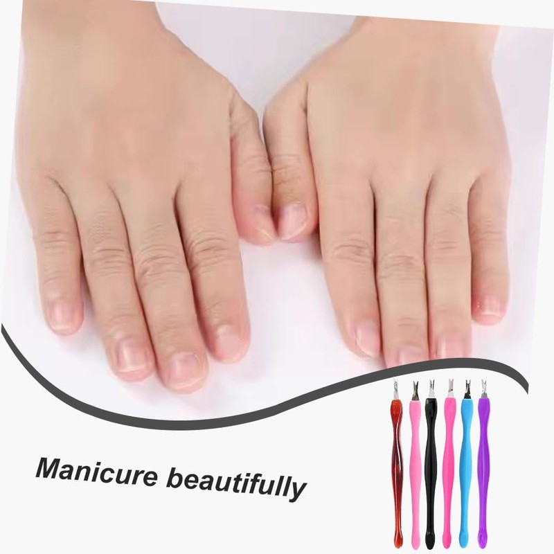 Cuticle Fork, 6 Pieces Cuticle Trimmer, Cuticle Pusher, Stainless Steel
