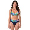 VIVISENCE Bikini Top Padded with Underwire Adjustable Straps Tropical Pattern