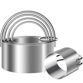 ALLTOP ALLTOP 5 Pieces Circle Biscuit Cutter,Professional Stainless Steel Round Cookie Cutters Tool with Ring Handle for Baking Pastry Doughnut