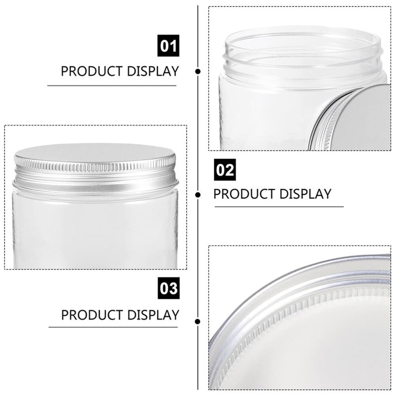 Ciieeo 6Pcs Small Mason Jars with Lids 250ML Clear Plastic