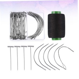 Operitacx 2 Teiliges Perücken T Typ Nadel Set Häkel Debütant Feste Perlennadel Einfädler Häkelnadel Ergonomische Haken Nadeln Stecknadeln Für Garnfaden Und Set Reißnägel Rocailles