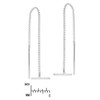 AeraVida Modern Horizontal Bar Thread Slide Sterling Silver Earrings |