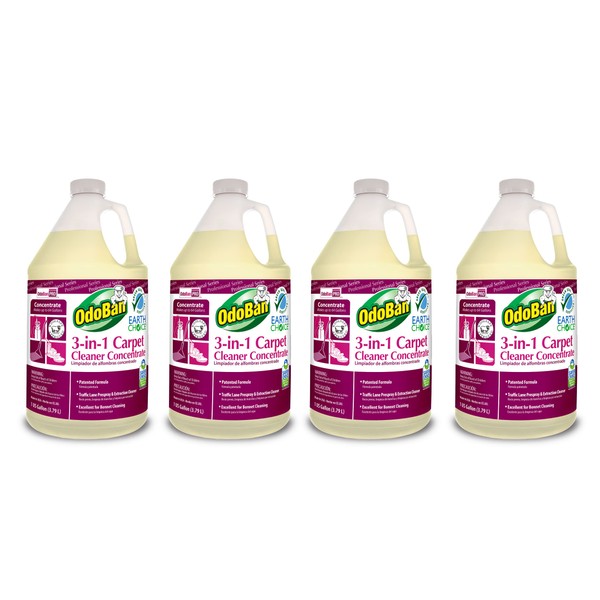 OdoBan Professional Series Cleaning 3-in-1 Carpet Cleaner Concentrate, Set of 4, 1 Gallon Each