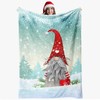 Christmas Gnomes Throw Blanket, Xmas Gifts 320GSM Blanket, Fluffy Cozy