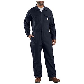 Carhartt Mens Flame Resistant Loose Fit Twill Coveralls, Dark Navy, X-Large US