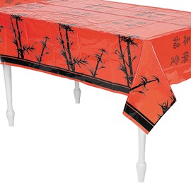 Fun Express 2024 Chinese New Year Plastic Tablecover - 54" x 108"